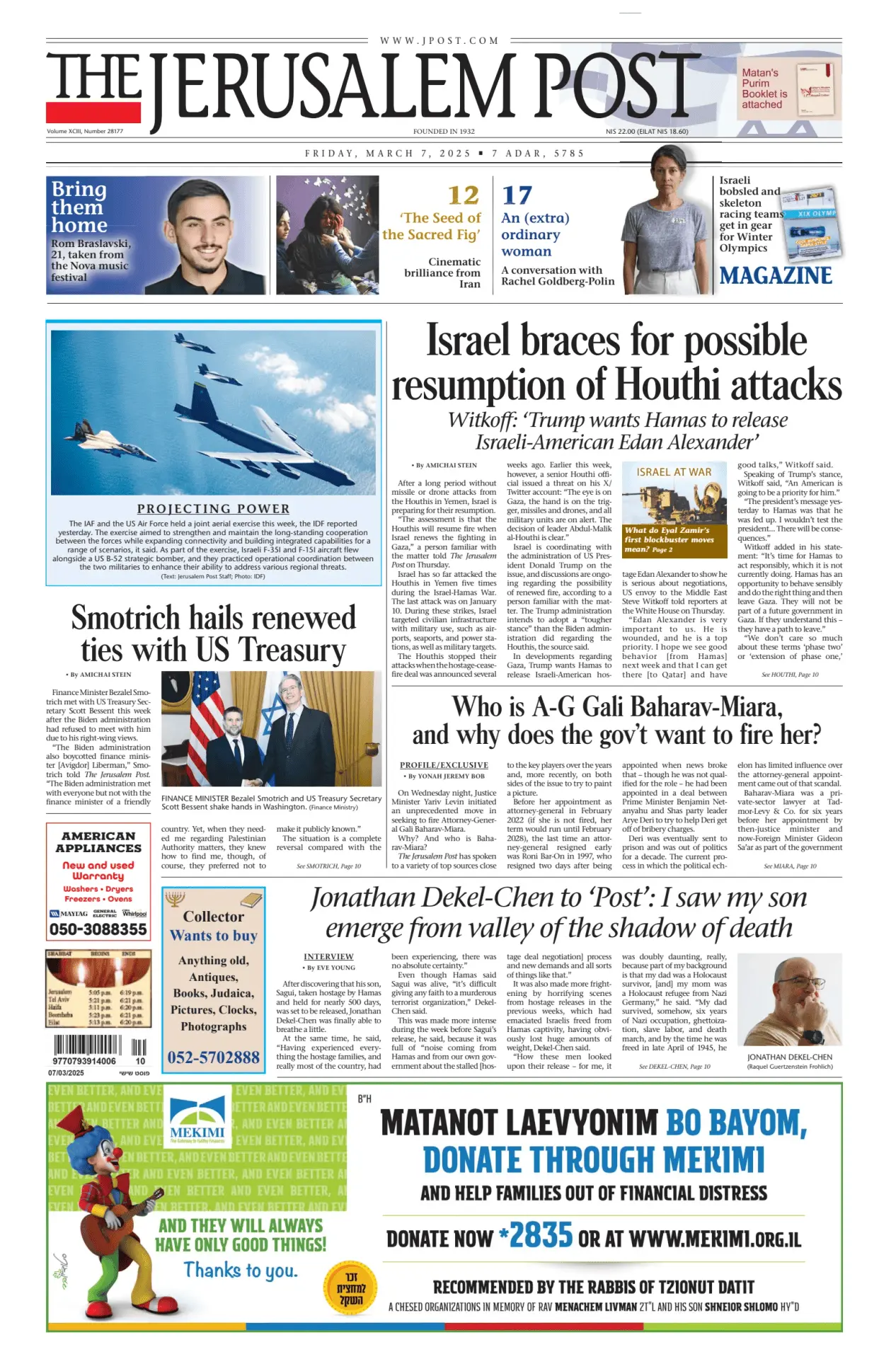 Prima-pagina-the jerusalem post-edizione-di-oggi-07-03-2025